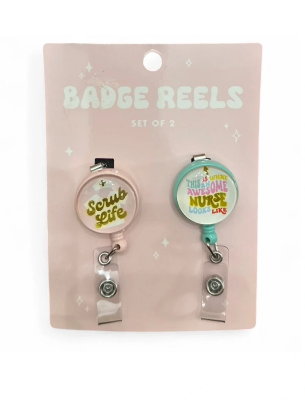 Retractable Nurse Badge Reels Alligator Clip (Set of 2) [NWT]